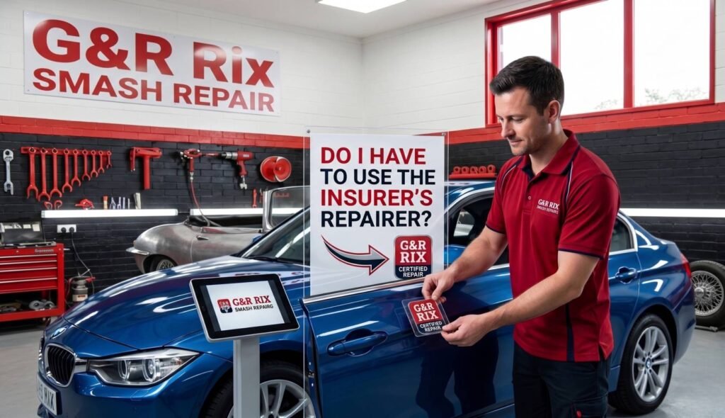 Insurer’s repairer in Liverpool explained by G&R Rix Smash Repair showing customer rights and repair options after an accident